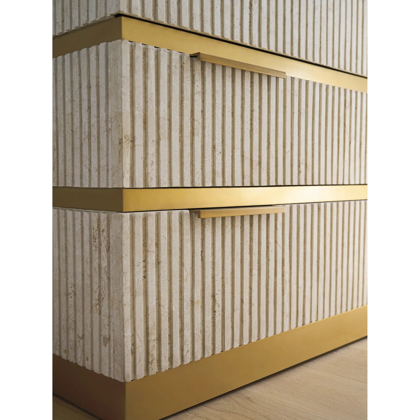 005 SI-2371269 | Closeup | Montage Stone Hall Chest by Lexington. Made from limestone in a modern style.