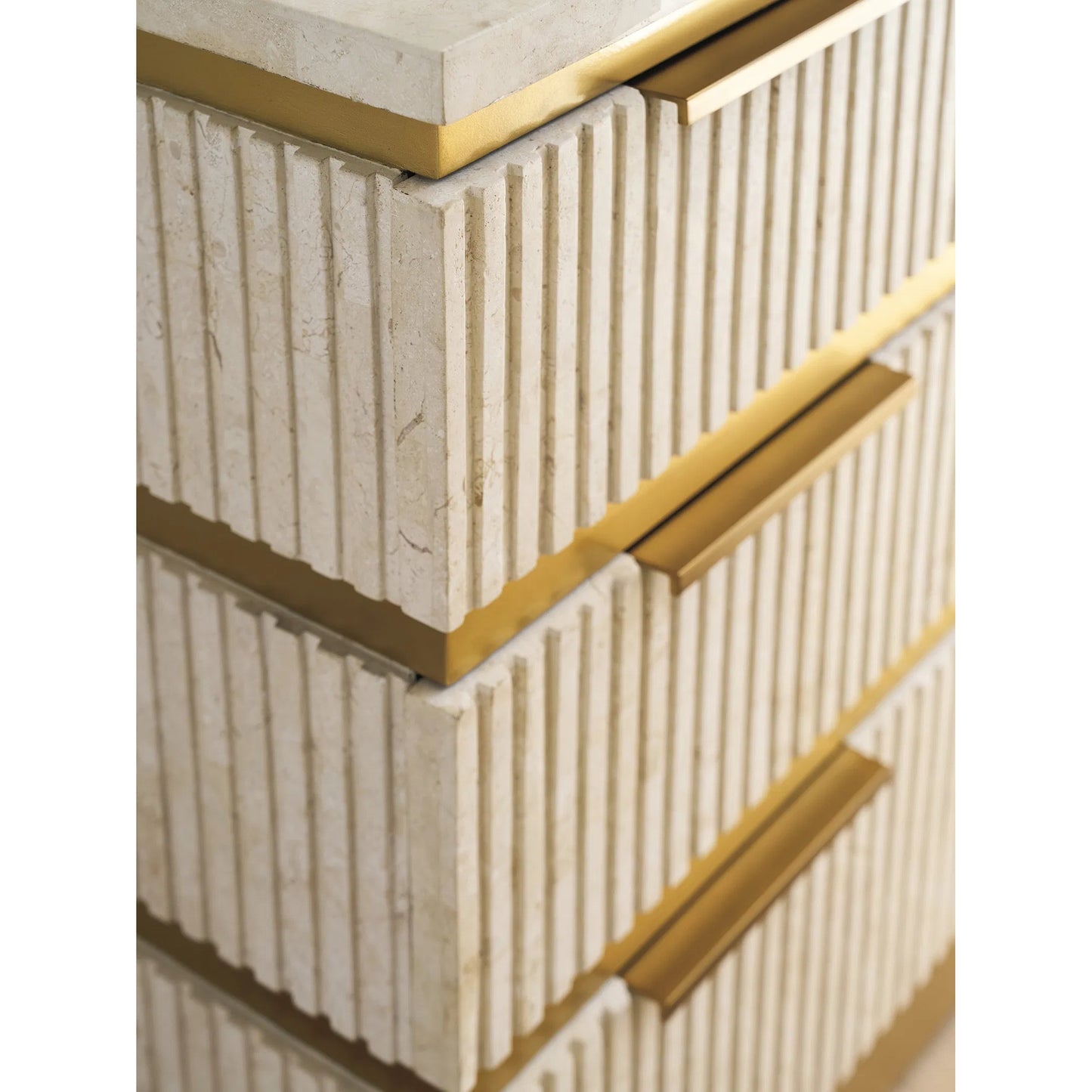 003 SI-2371269 | Closeup | Montage Stone Hall Chest by Lexington. Made from limestone in a modern style.