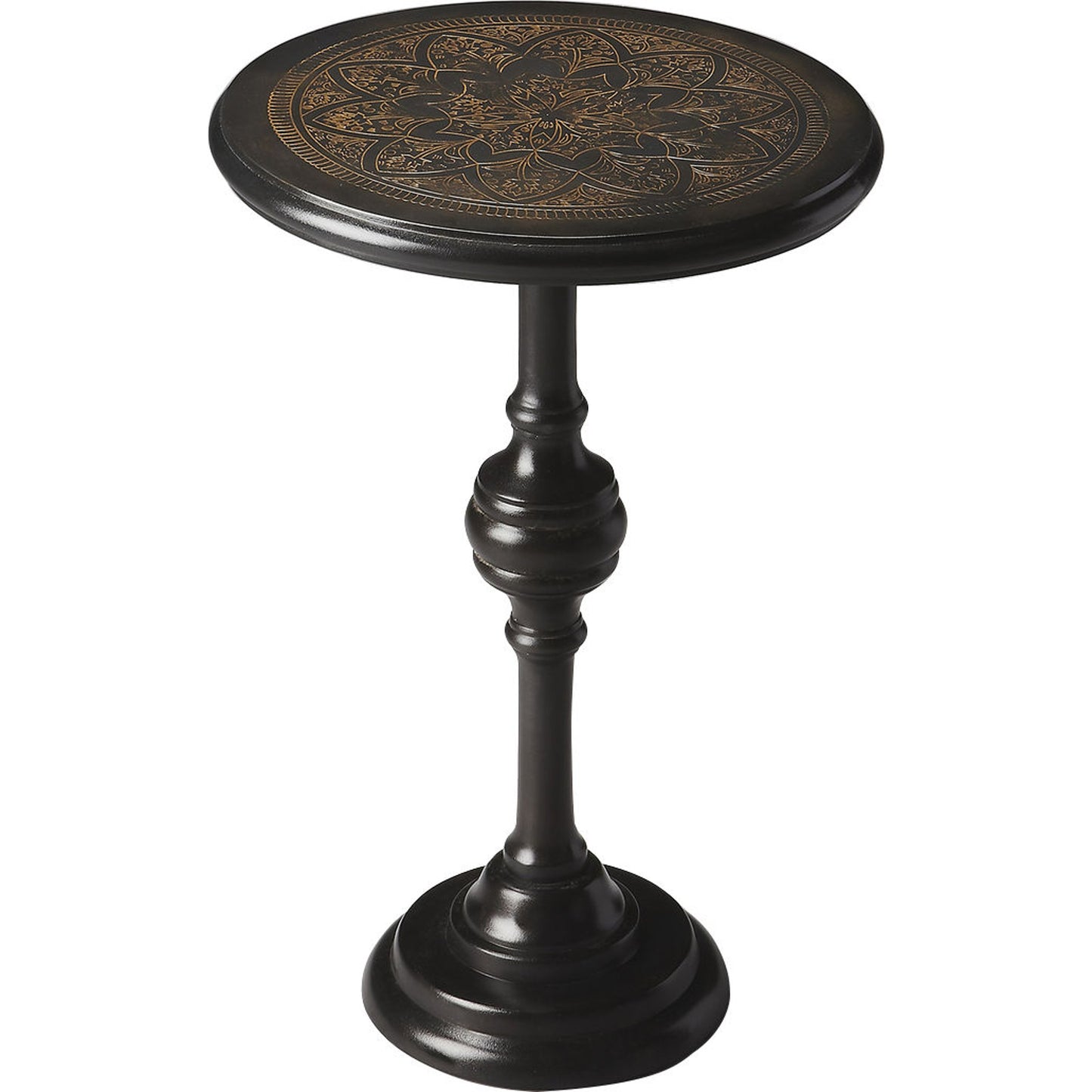 001 O-BUTLER-4202025 | Additional Silo | Selma Metal Accent Table by Butler Specialty Company in black and metalworks. Made from aluminum in a modern style.