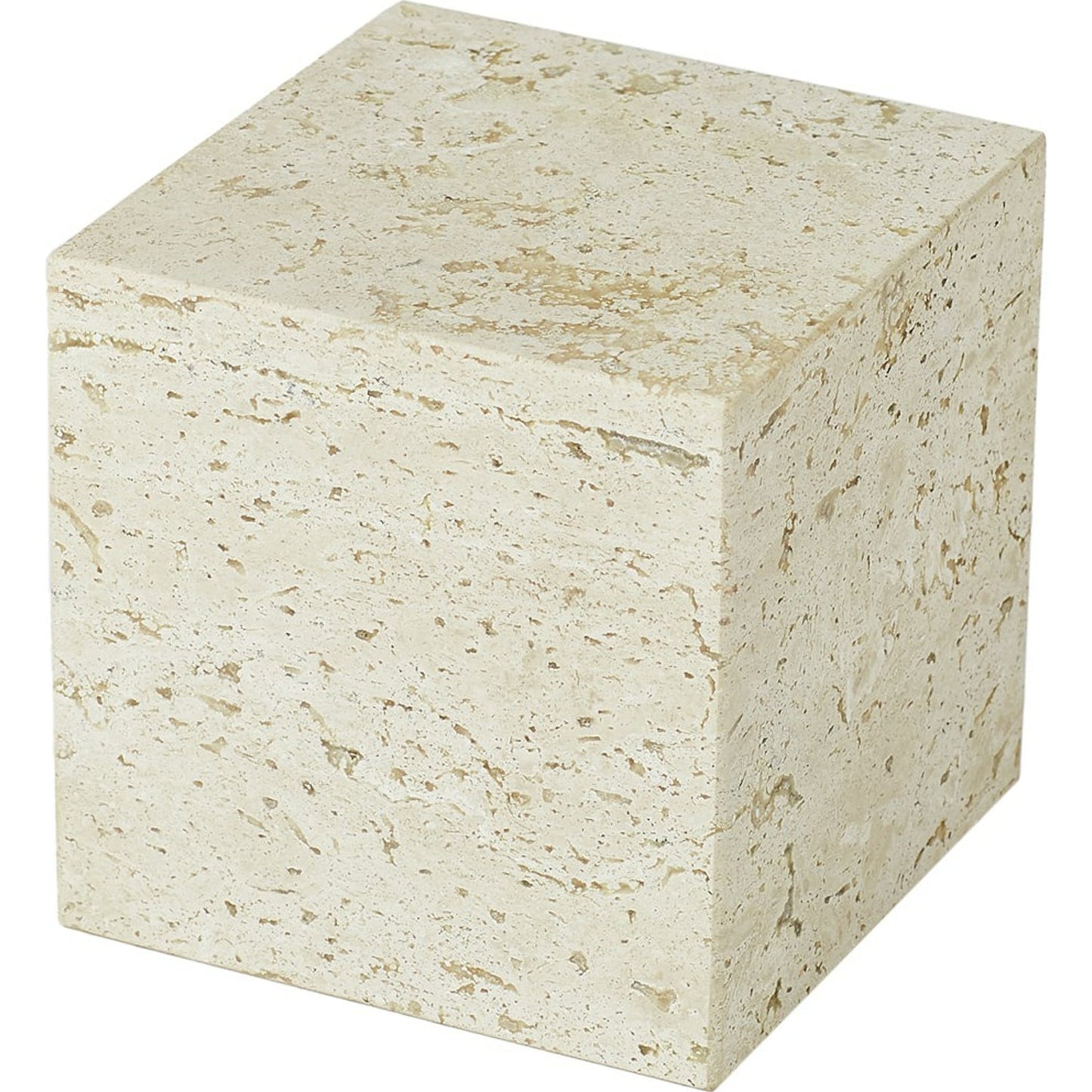001 SR-893357 | Additional Silo | Travertine Cube Riser by Global Views. Made from travertine in a modern style.