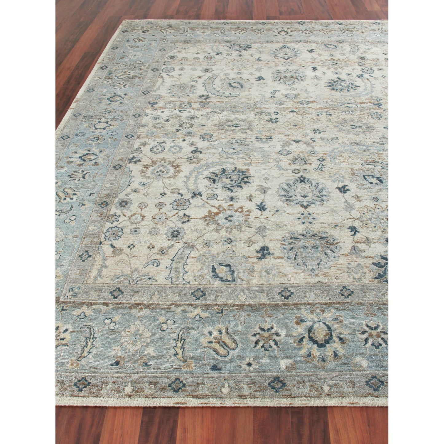 003 SI-2101255 | Closeup | Harper 4231 Rug by Exquisite Rugs in ivory, light blue. Made from new zealand wool in a unique style.