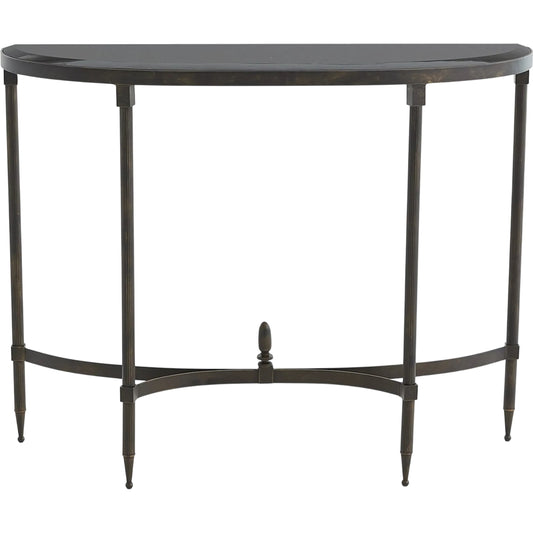 Fluted Collection Console by Global Views in statuary bronze. Made from iron, granite in a traditional style.
