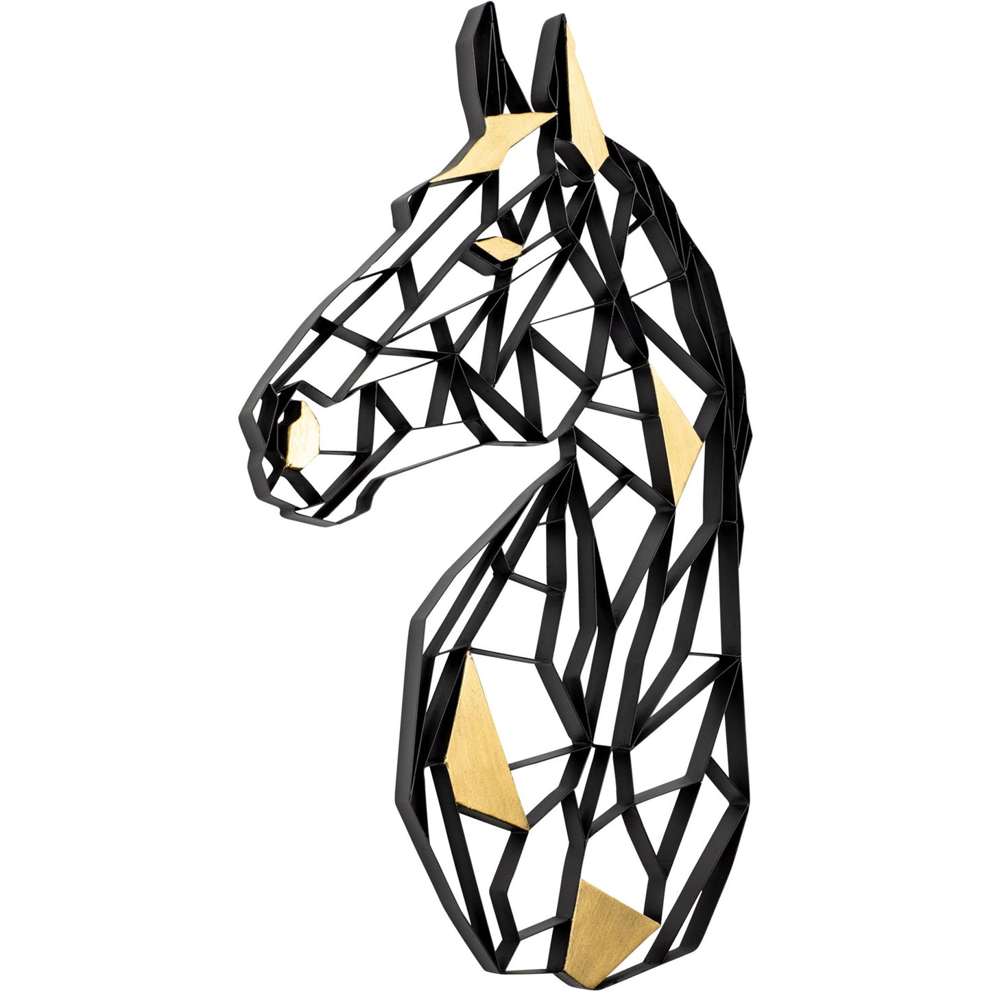 002 SI-1991403 | Additional Silo | Geometric Animal Kingdom Horse Wall Art by Varaluz in matte black/antique gold leaf. Made from unique in a modern style.