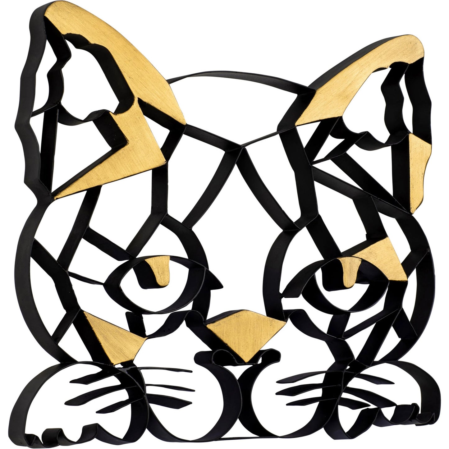 002 SI-1991405 | Additional Silo | Geometric Animal Kingdom Sand Cat Wall Art by Varaluz in matte black/antique gold leaf. Made from unique in a modern style.