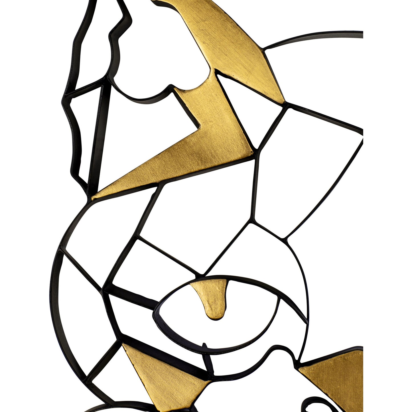 003 SI-1991405 | Additional Silo | Geometric Animal Kingdom Sand Cat Wall Art by Varaluz in matte black/antique gold leaf. Made from unique in a modern style.