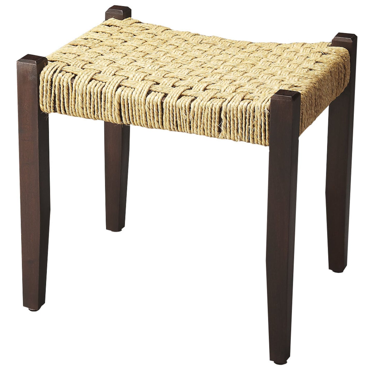 001 O-BUTLER-4269140 | Additional Silo | Garner Woven Jute Stool by Butler Specialty Company in butler loft. Made from mango wood, jute rope in a coastal style.