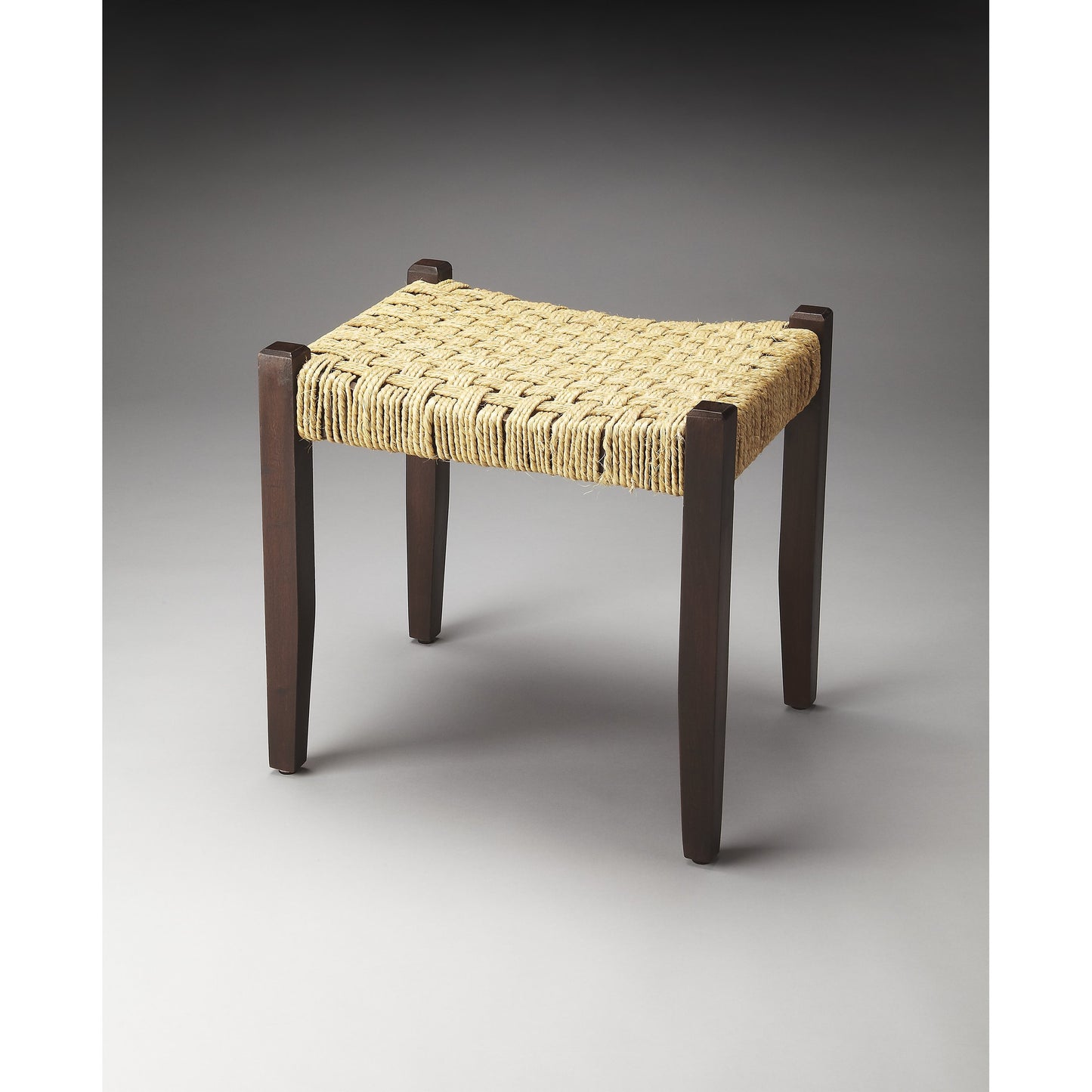 002 O-BUTLER-4269140 | Additional Silo | Garner Woven Jute Stool by Butler Specialty Company in butler loft. Made from mango wood, jute rope in a coastal style.