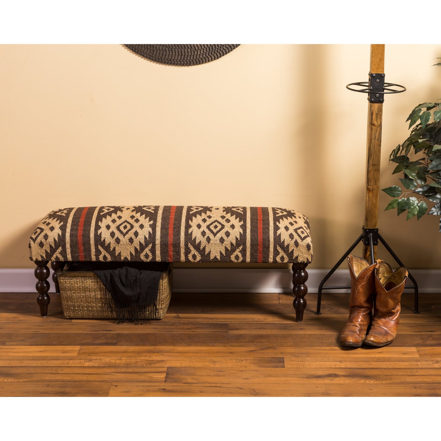003 O-BUTLER-4288999 | Additional Silo | Navajo Jute Bench by Butler Specialty Company in assorted and taos. Made from wool jute upholstery, sheesham wood solids in a rustic style.