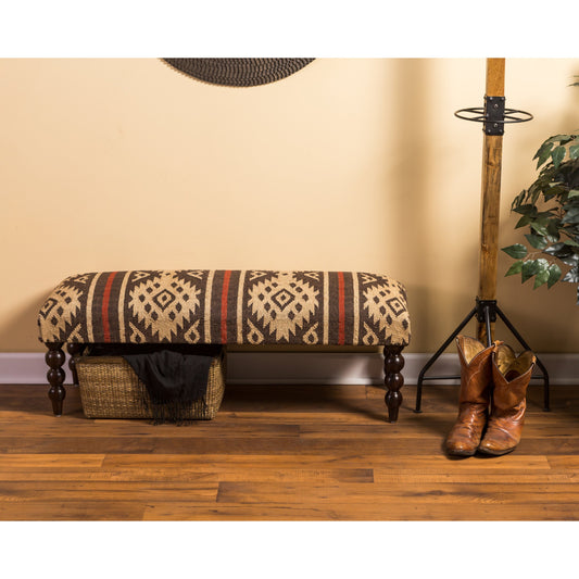 Navajo Jute Bench by Butler Specialty Company in assorted and taos. Made from wool jute upholstery, sheesham wood solids in a rustic style.