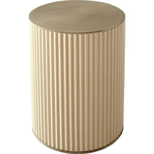 Camille Side Table by Global Views. Made from aluminum, leather in a transitional style.