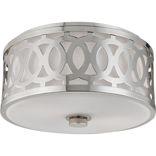 Genesee Flush Mount by Hudson Valley in polished nickel. Made from steel in a modern style.