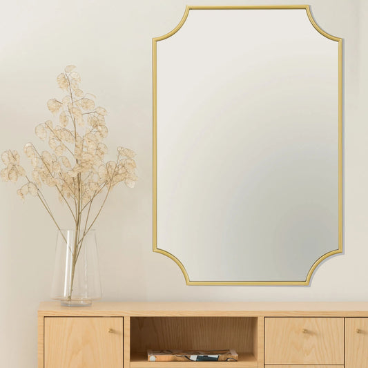 Carlton Mirror by Varaluz in gold. Made from unique in a modern style.