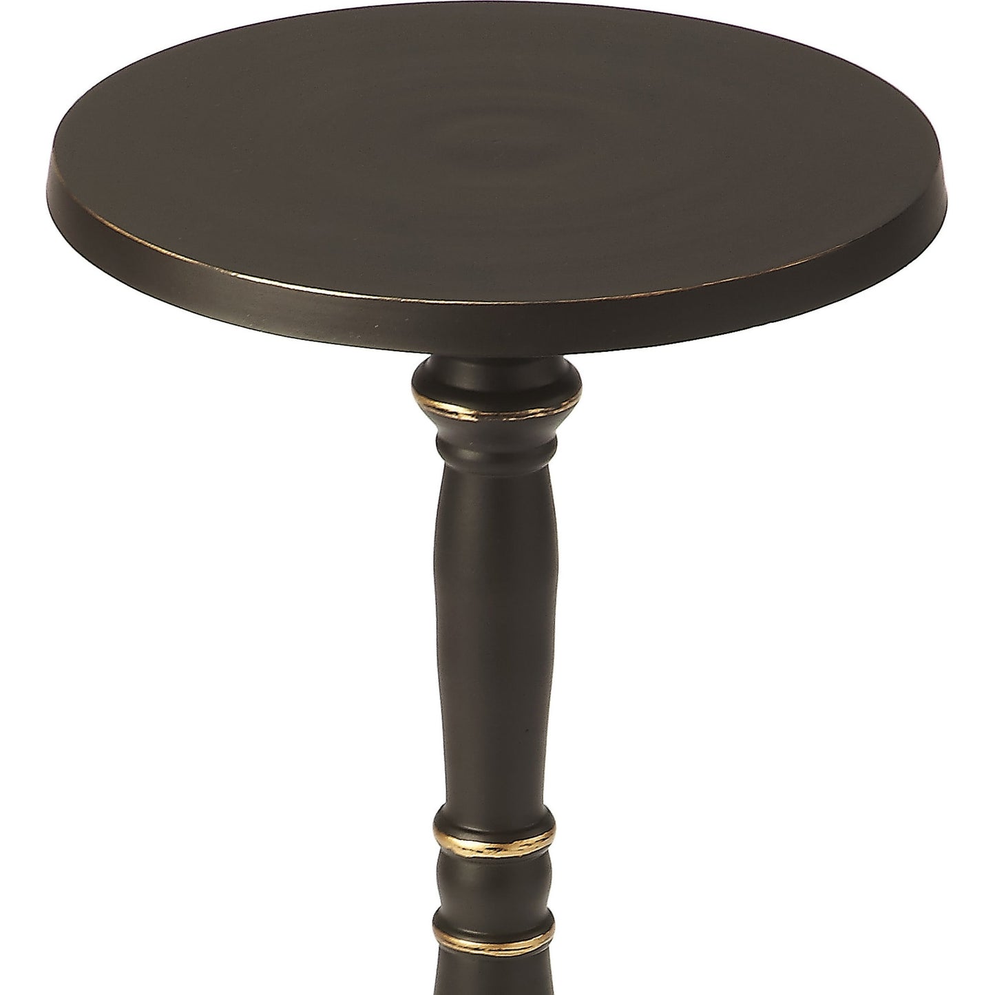 002 S-242670 | Additional Silo | Langford End Table by Butler Specialty Company in black and metalworks. Made from aluminum in a traditional style.