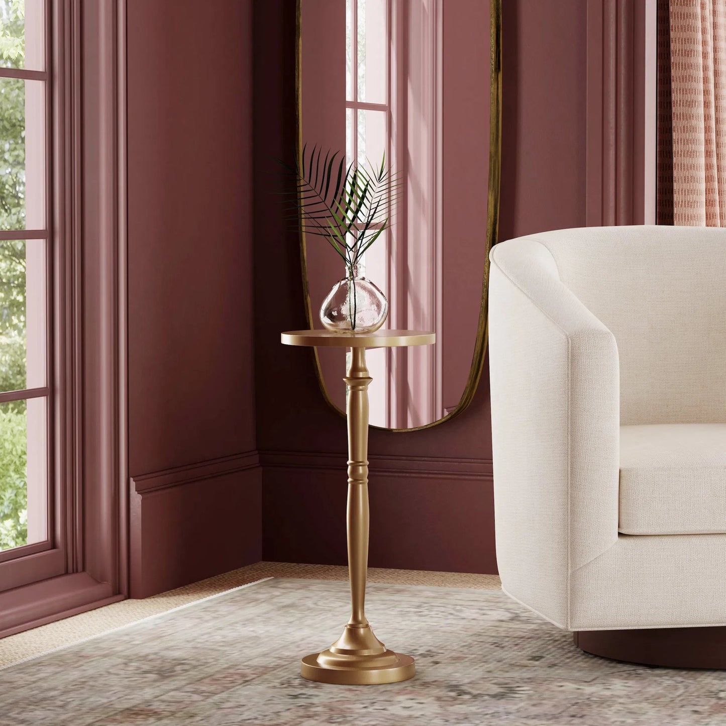 006 SI-2333959 | Lifestyle | Langford Side Table by Butler Specialty Company in antique gold. Made from aluminum in a modern style.