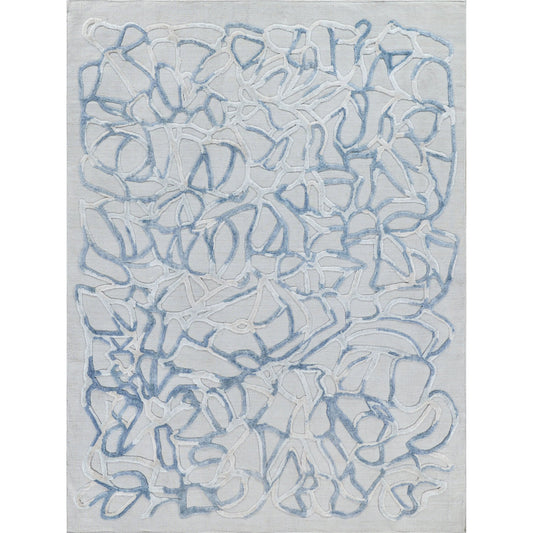 Goudy 4346 Rug by Exquisite Rugs in blue. Made from wool, bamboo silk in a unique style.