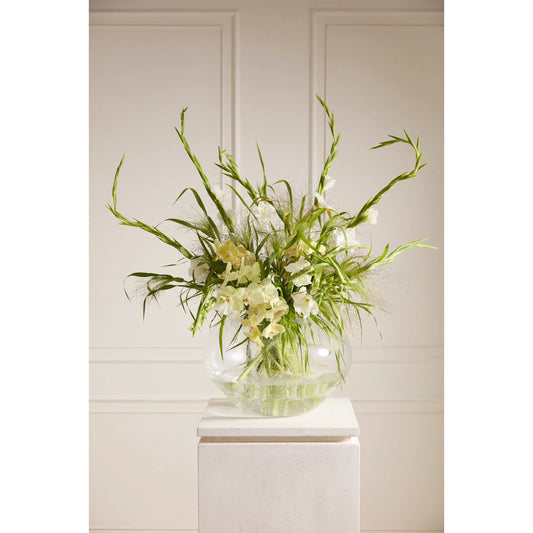 Bala Vase by Accent Decor in clear. Made from glass in a unique style.