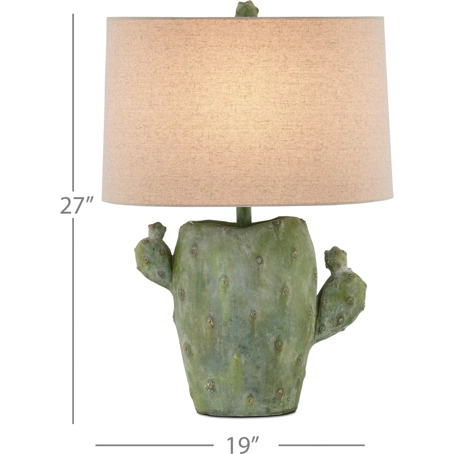 006 SI-2191678 | Lifestyle | Cactus Table Lamp by Currey and Company in antiqued green. Made from composite in a modern style.