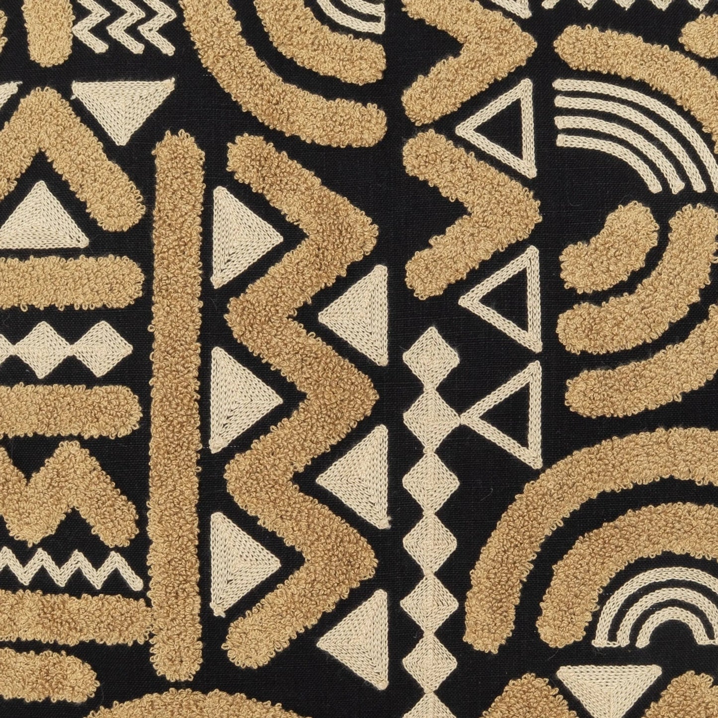 002 SI-2533688 | Closeup | Houdini Pillow by DV Kap Home in tan, black. Made from polyester 52%, cotton 48% in a unique style.