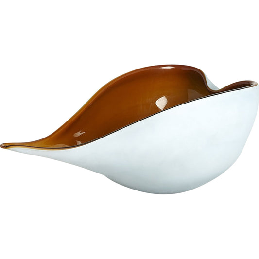 001 SR-892024 | Primary Silo | Frosted Blue Bowl With Amber Casing by Global Views. Made from glass in a modern style.