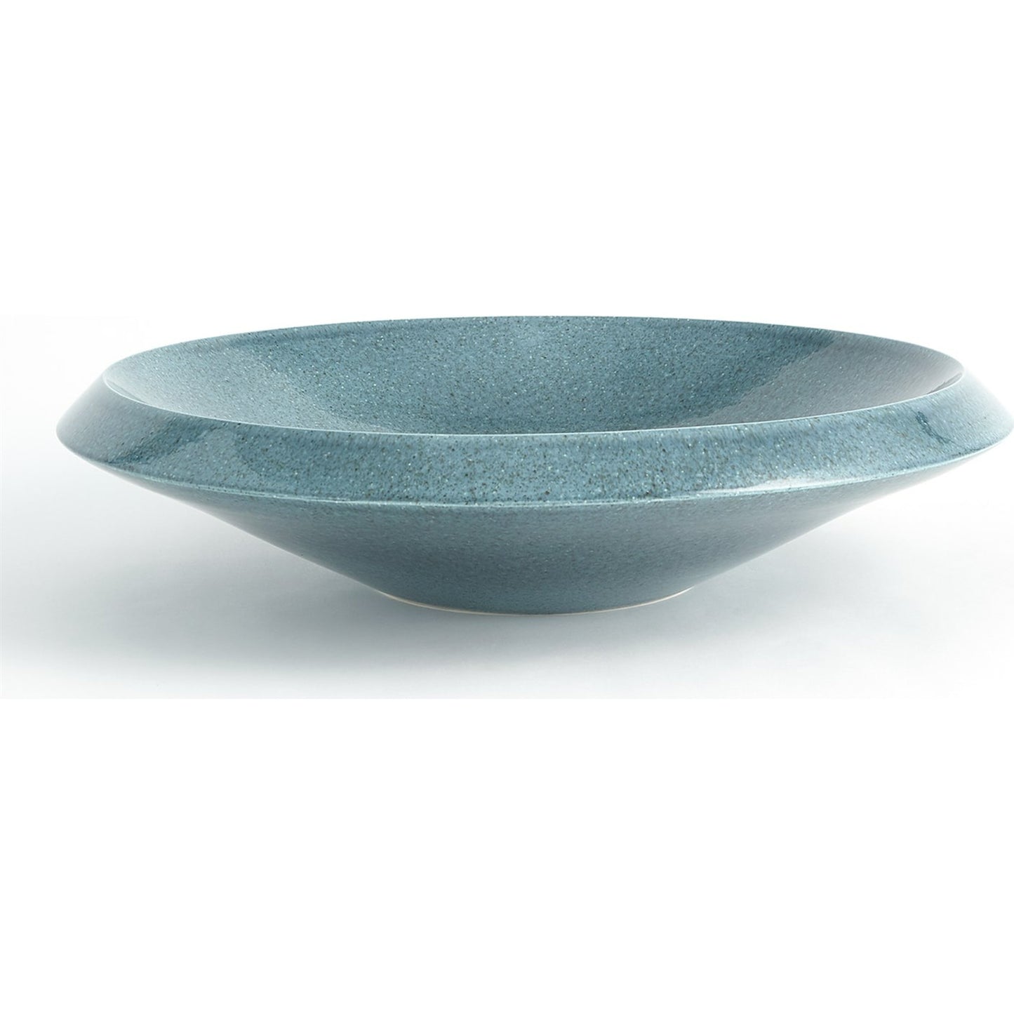 003 SR-892431 | Lifestyle | Low Bowl by Global Views in teal. Made from earthenware-reactive glaze in a transitional style.