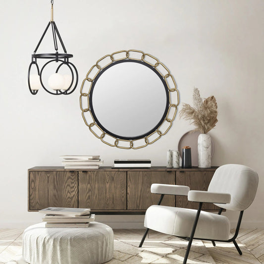 Chains of Love Round Wall Mirror by Varaluz. Made from unique in a modern style.