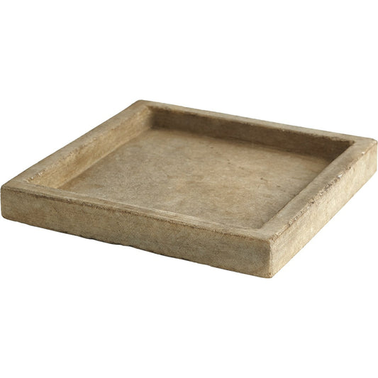 Marble Tray by Global Views in antiqued white. Made from lime stone stained marble in a eclectic & global style.