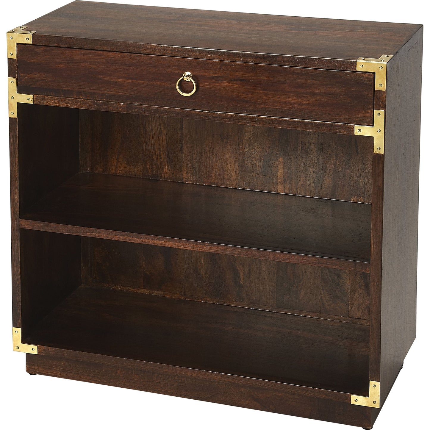 001 S-346235 | Additional Silo | Forster Campaign Bookcase by Butler Specialty Company in dark brown and brown. Made from mango wood solids, mdf, brass finished hardware in a transitional style.