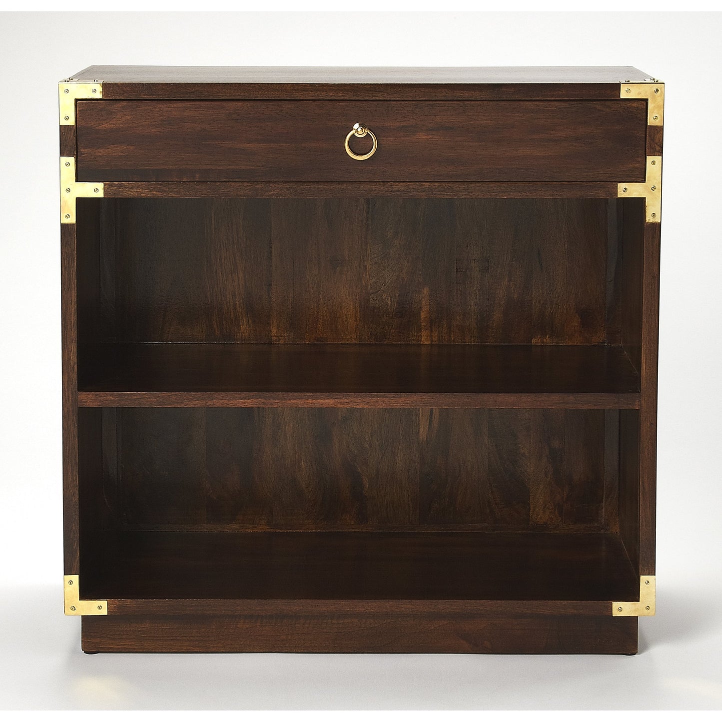 004 S-346235 | Additional Silo | Forster Campaign Bookcase by Butler Specialty Company in dark brown and brown. Made from mango wood solids, mdf, brass finished hardware in a transitional style.