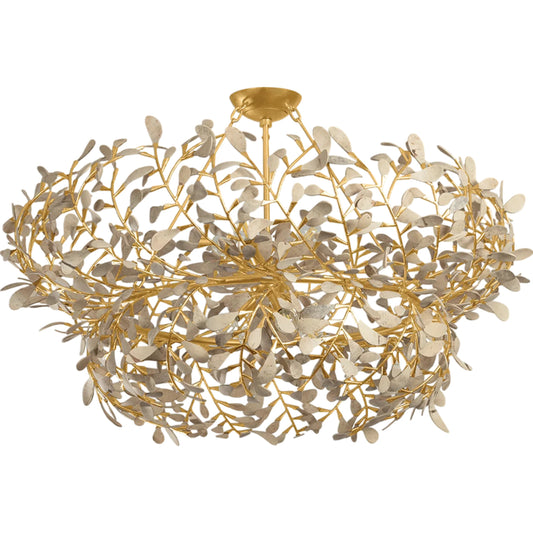 001 SI-2374362 | Primary Silo | Maybrook 8-Light Chandelier by Hudson Valley in vintage gold leaf. Made from iron in a modern style.