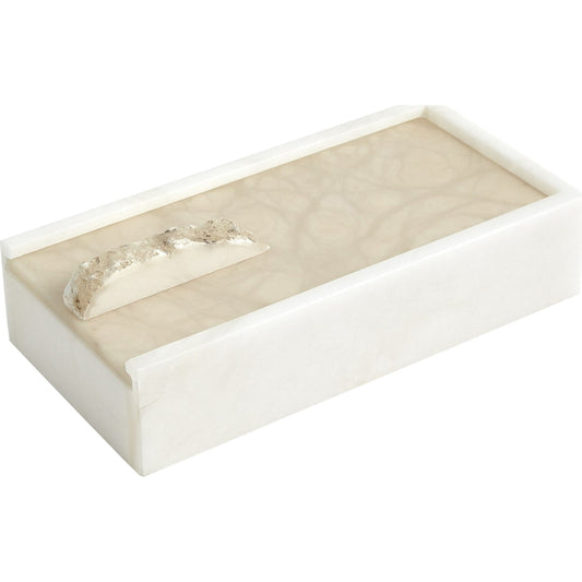 001 SR-891205 | Primary Silo | Alabaster Box with Rock Finial by Global Views. Made from alabaster in a modern style.
