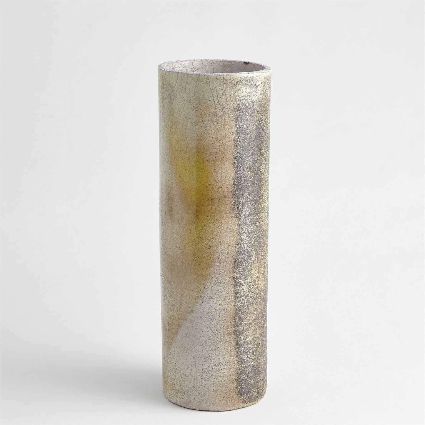 010 SR-892092 | Unknown | Golden Raku Flat Round Vase by Global Views. Made from ceramic raku in a eclectic & global style.
