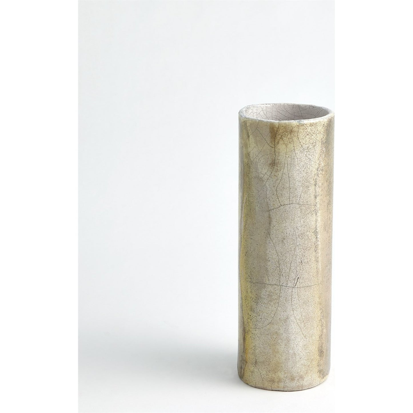 013 SR-892092 | Unknown | Golden Raku Flat Round Vase by Global Views. Made from ceramic raku in a eclectic & global style.