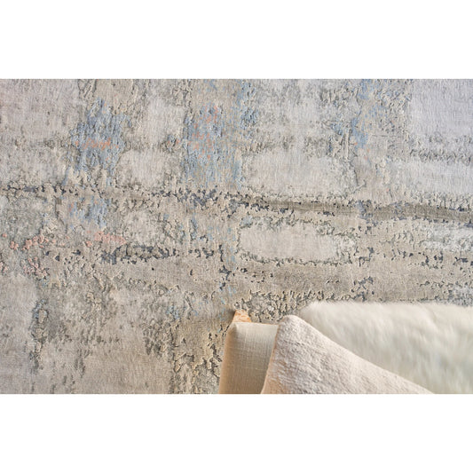 Laureno 4471 Rug by Exquisite Rugs in silver, blue. Made from bamboo silk in a unique style.