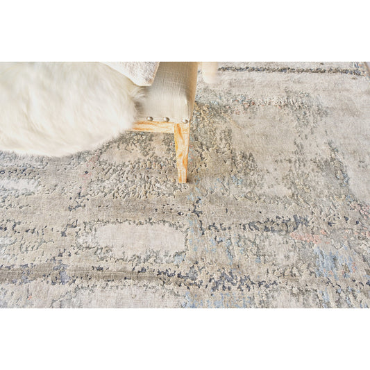 Laureno 4471 Rug by Exquisite Rugs in silver blue. Made from bamboo silk in a unique style.