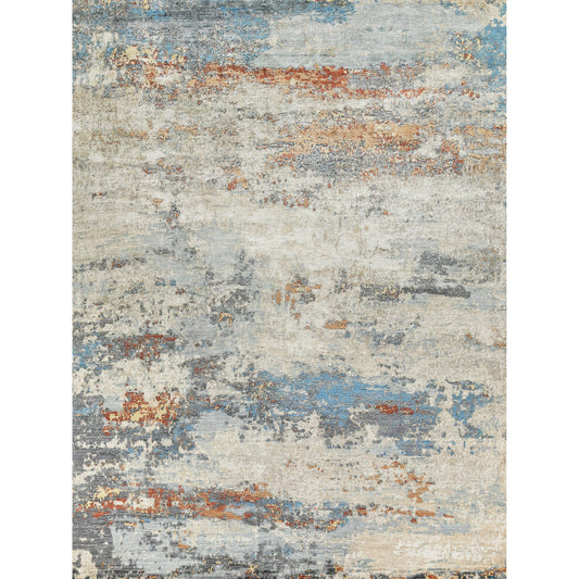 Laureno 4473 Rug by Exquisite Rugs in blue multi. Made from bamboo silk in a unique style.