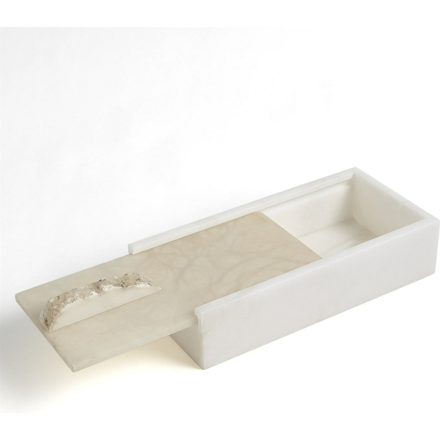 004 SR-891205 | Additional Silo | Alabaster Box with Rock Finial by Global Views. Made from alabaster in a modern style.
