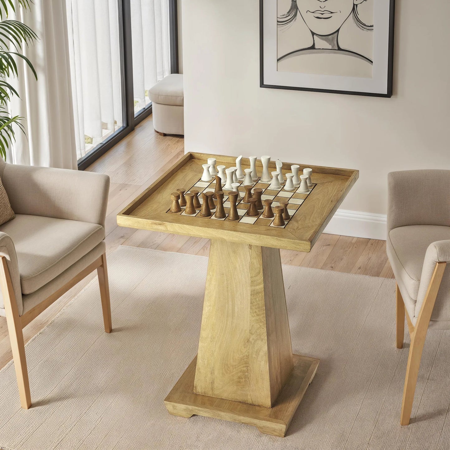 006 S-346291 | Lifestyle | Levon Natural Mango Game Table by Butler Specialty Company in natural wood and natural mango. Made from mango wood solids in a modern style.