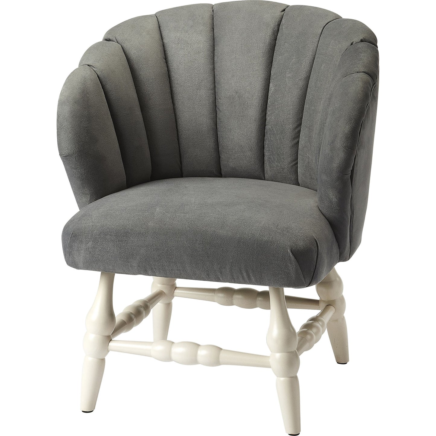 001 S-346305 | Additional Silo | Malcom Accent Chair by Butler Specialty Company in gray and white. Made from rubberwood solids, pine board, 2lb. foam, velvet fabric (100% polyester) in a transitional style.