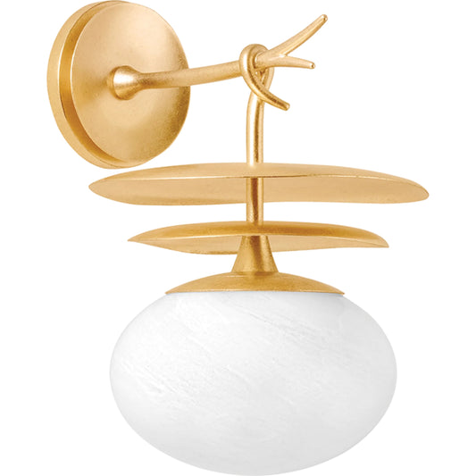 001 SI-2327829 | Primary Silo | Ceylon Wall Sconce by Corbett in vintage gold leaf. Made from iron in a modern style.