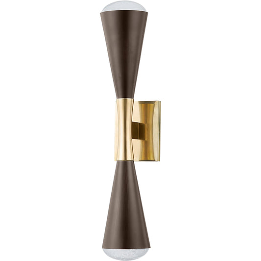 Barcelona Wall Sconce by Corbett. Made from brass in a modern style.