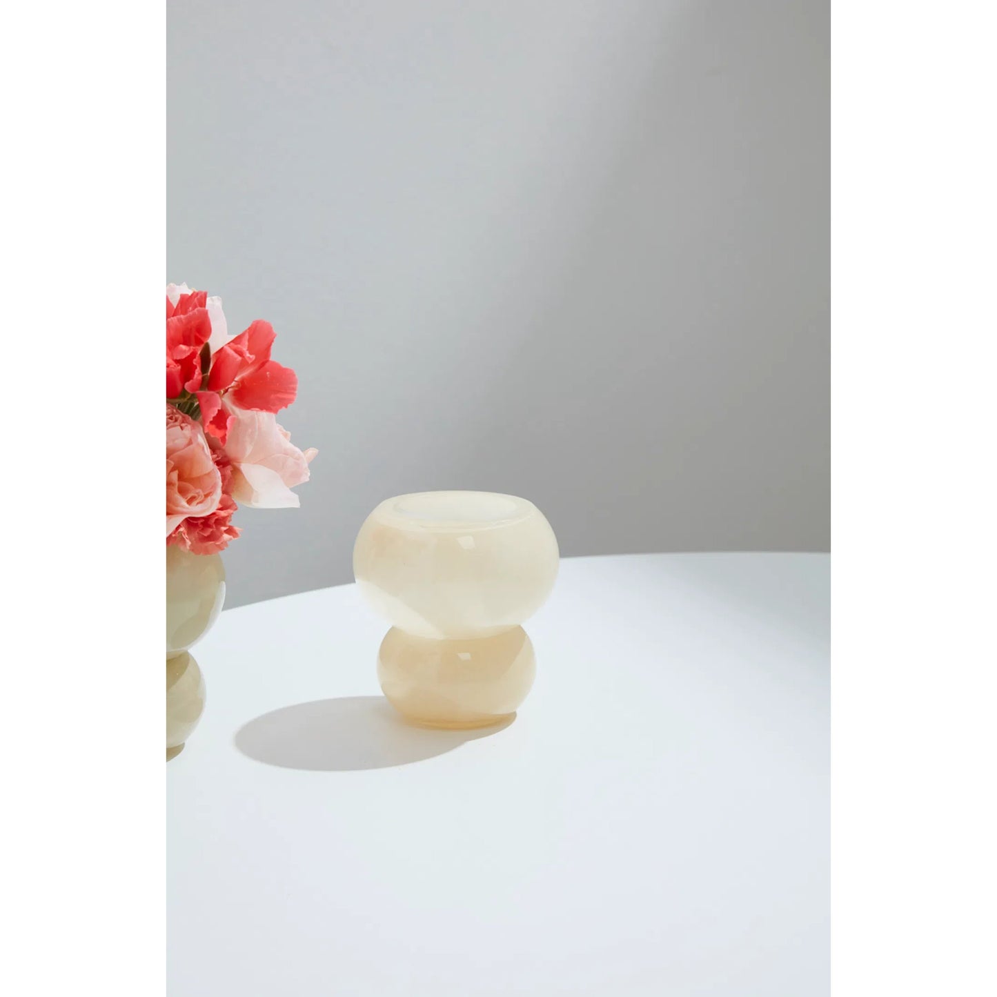 003 SI-2162786 | Lifestyle | Pollinator Vase by Accent Decor in yellow. Made from glass in a modern style.