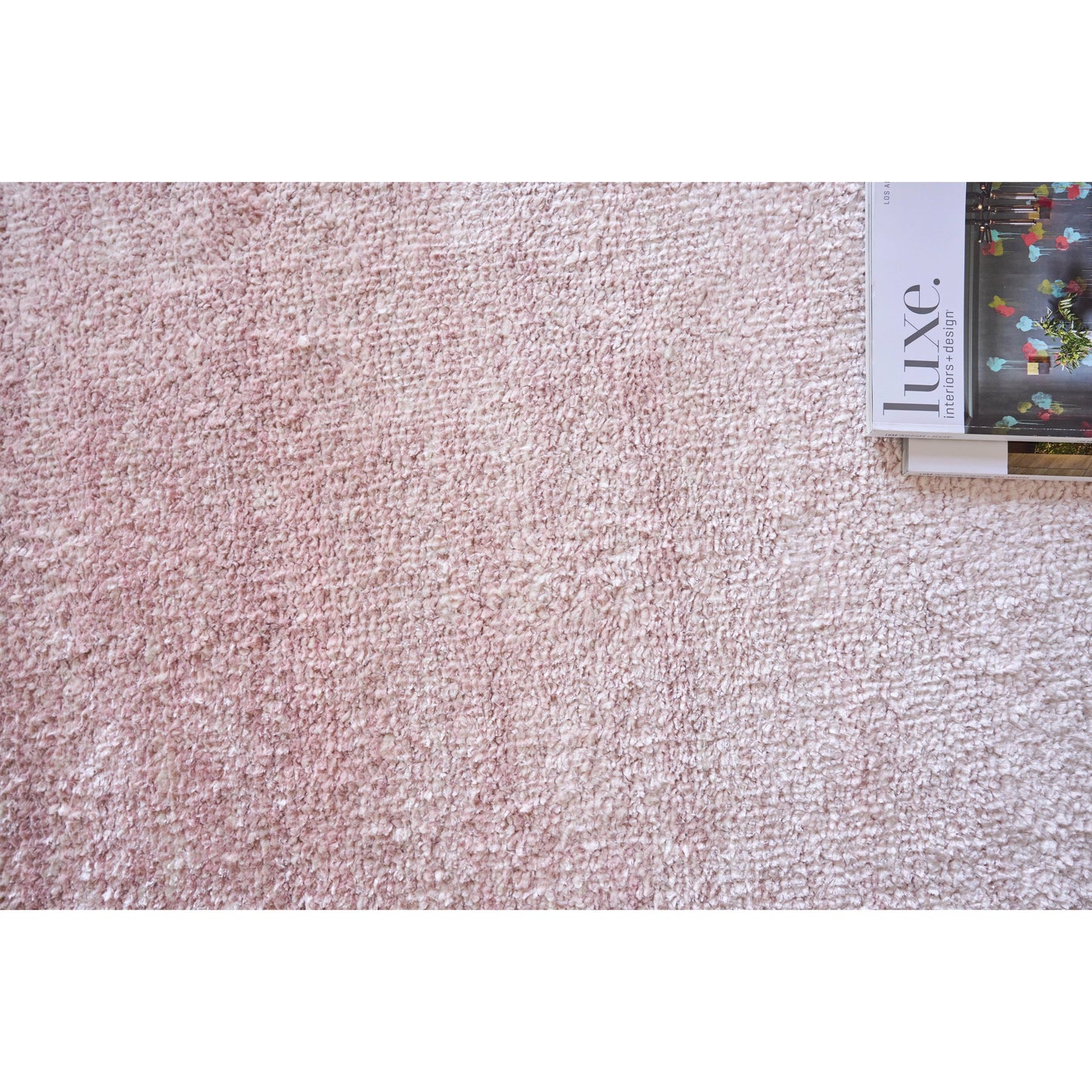 008 SI-1975359,SI-1975360,SI-1975361,SI-1975362 | Lifestyle | Plush 4641 Rug by Exquisite Rugs in pink. Made from bamboo silk, mohair in a unique style.