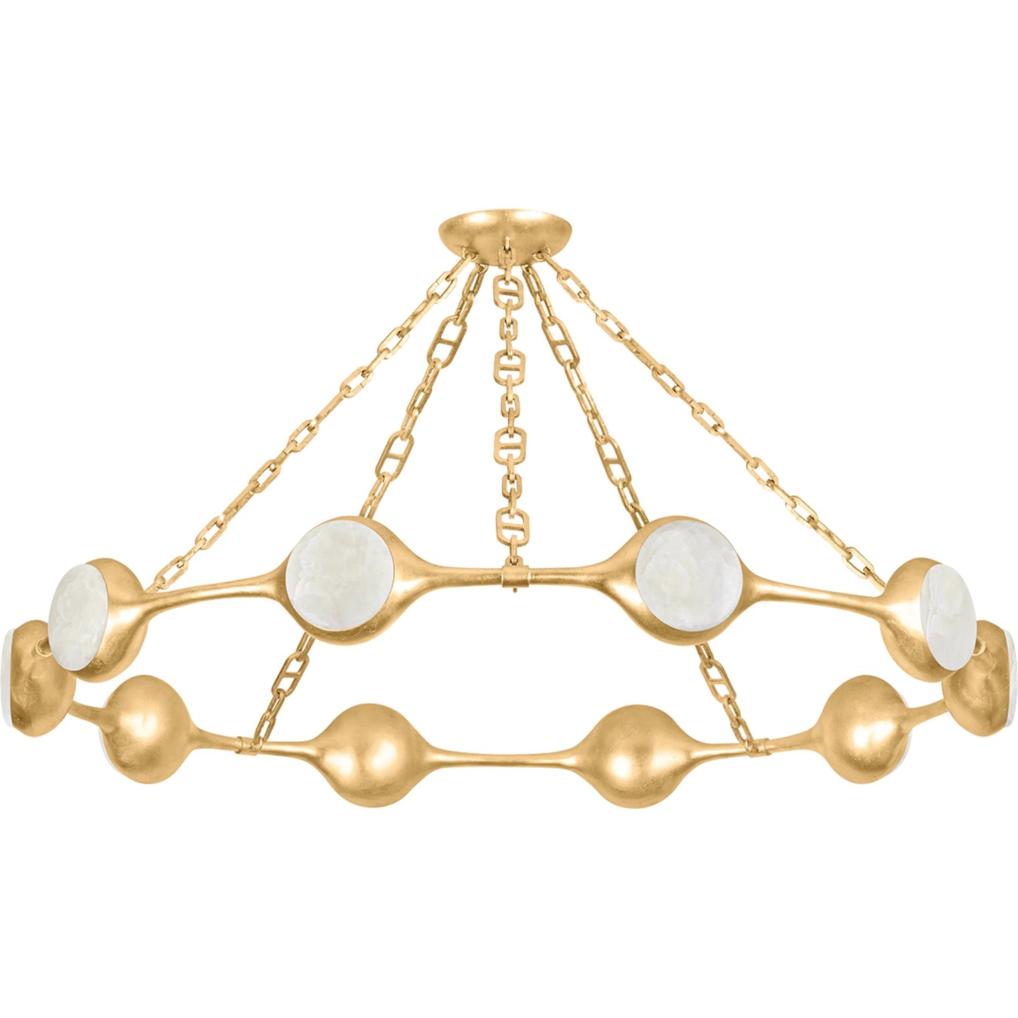 002 SI-2328283 | Primary Silo | Riviere Chandelier by Corbett in vintage gold leaf. Made from iron in a modern style.