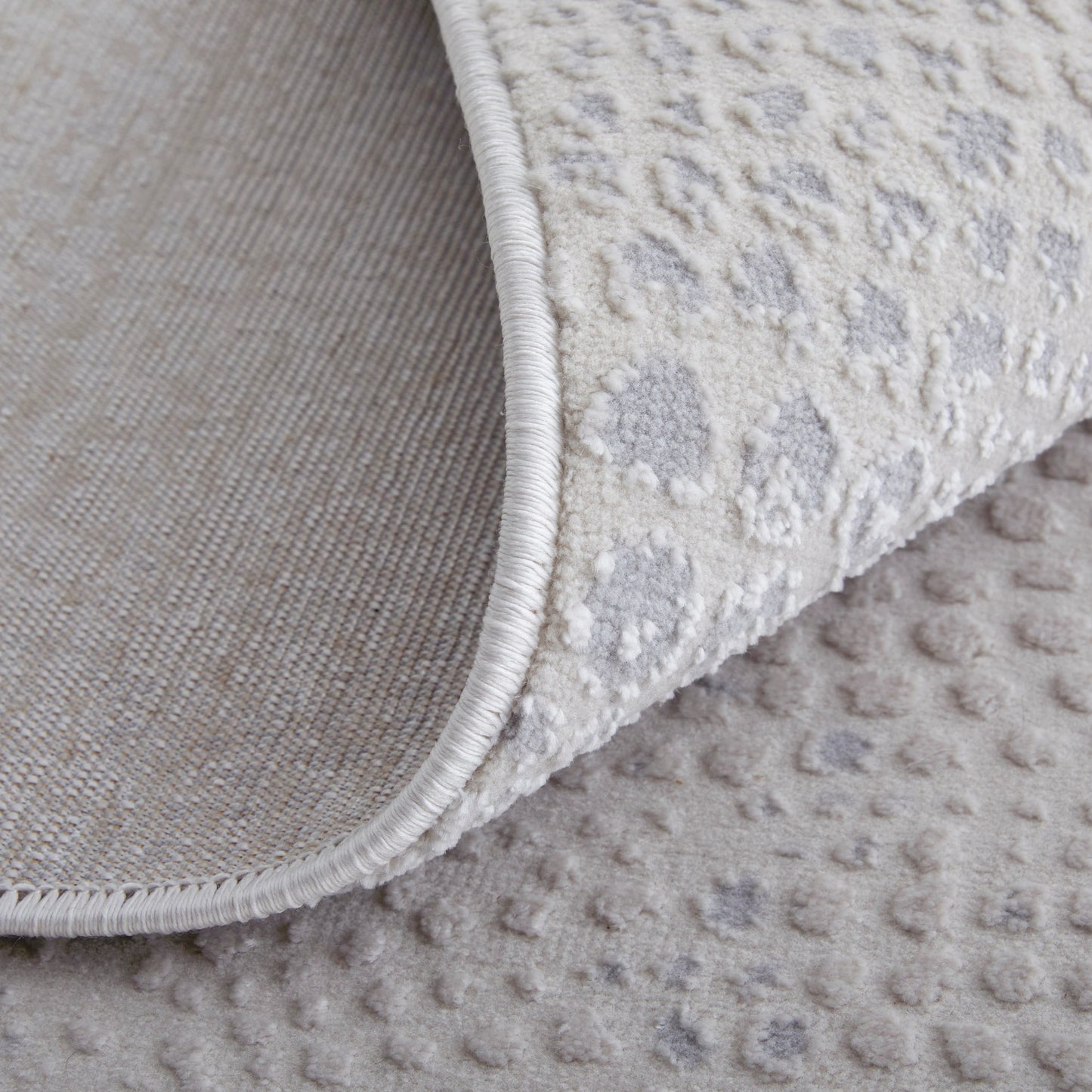 005 SI-2158650,SI-2158651,SI-2158652,SI-2158653 | Closeup | Prasad Rug - 67039N8F by Feizy in ivory, silver, gray. Made from polypropylene, polyester in a unique style.