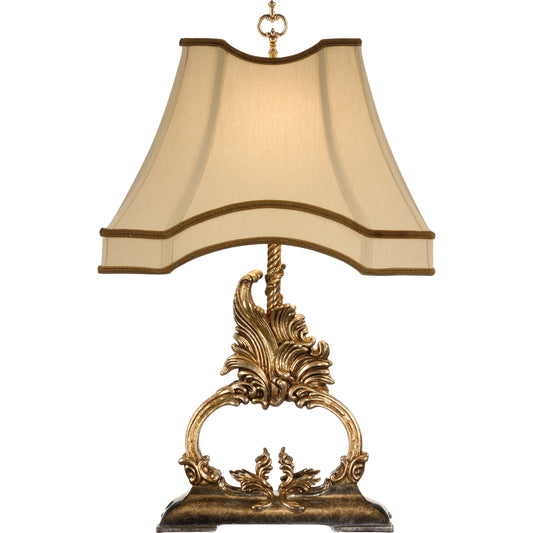 001 SR-385486 | Primary Silo | Gilt Flourish Lamp by Wildwood in old gold, old silver. Made from unique in a traditional style.