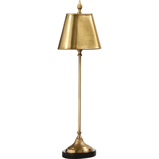 Delicate Console Lamp by Wildwood in antique patina, natural black. Made from brass in a traditional style.