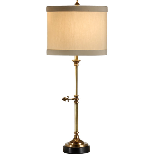 Complex Key Lamp by Wildwood in antique patina, natural black. Made from brass in a transitional style.