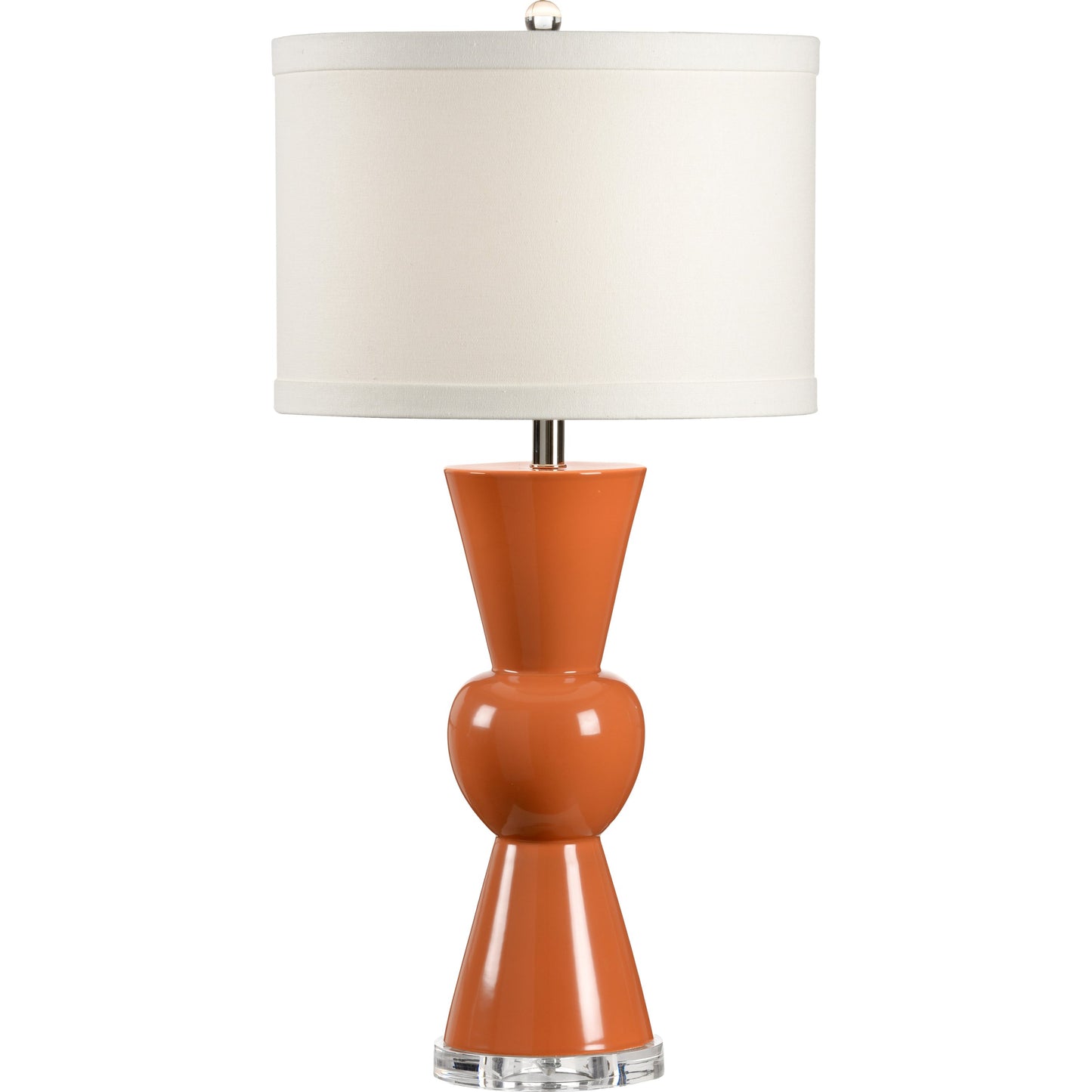 001 SR-385968 | Primary Silo | Mildred Lamp by Wildwood in orange glaze, clear. Made from ceramic, porcelain in a modern style.