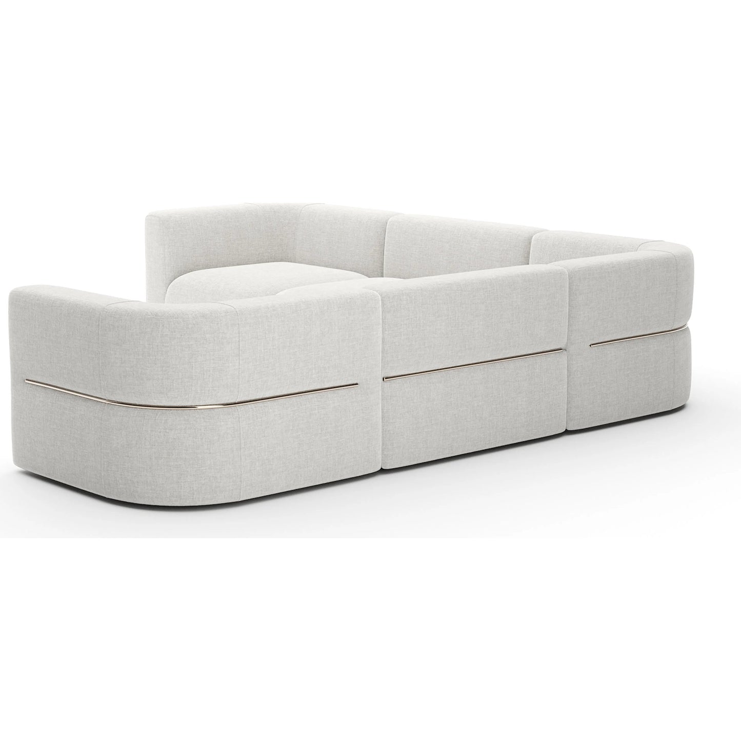 004 SI-2462318 | Additional Silo | Rhythm L Sectional by Caracole in ivory and neutral metallic. Made from metal in a transitional style.