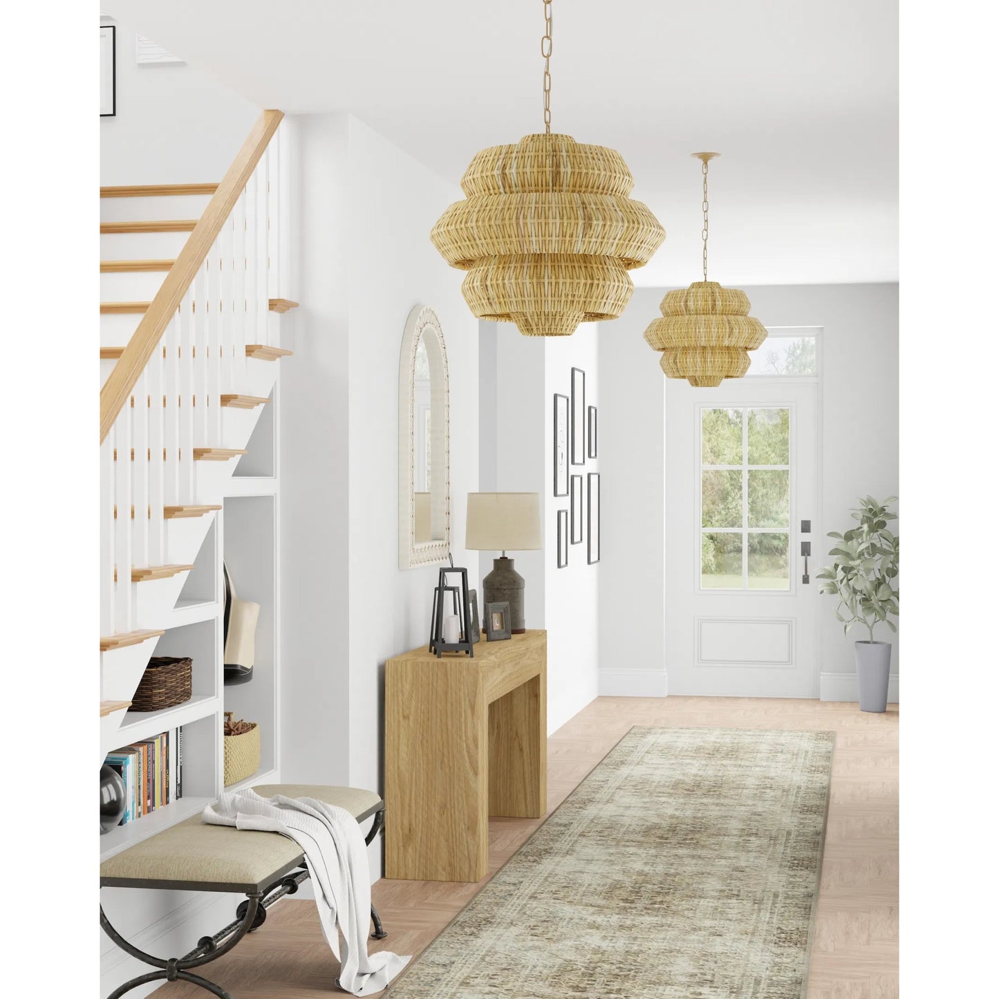 009 SI-2007737 | Lifestyle | Ellaria Round Mirror by Currey and Company in natural, brass. Made from bone, brass, glass, engineered wood in a modern style.